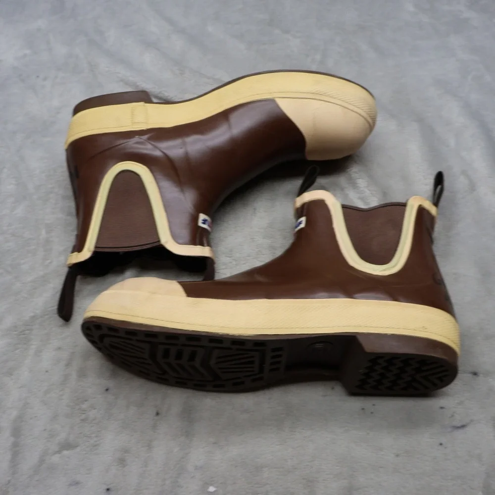 XTRATUF Mens 11 Rain Boots Brown Deck Waterproof Slip Resistant Fishing Workwear